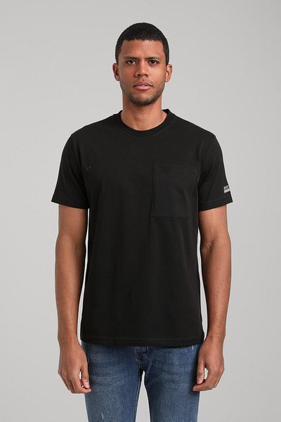 NEW WORLD POLO Crew Neck Black Slim Fit T-Shirt 24Ssm20273