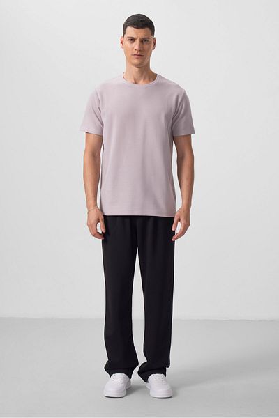 TOMMY LIFE Stone Surface Textured Comfortable Form Basic Men's T-Shirt - 88436