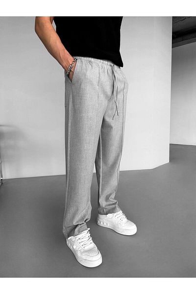 ablukaonline Gray Men's Baggy Pants - Elastic Waist