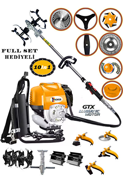 Wacker Pro Germany W-9400 F8 Motor 10 In 1 Sırt Tipi Tırpan Toprak Eşeleme Ak...