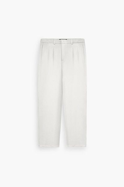 ablukaonline Ανδρικό υφασμάτινο παντελόνι White Baggy Fit