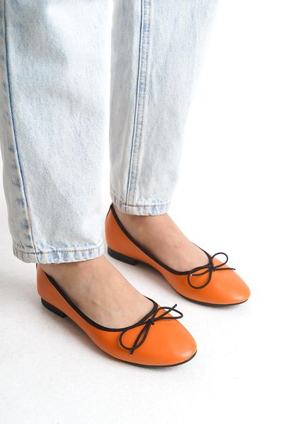 VONJE Luna Orange Skin Extra Soft Women's Ballerinas