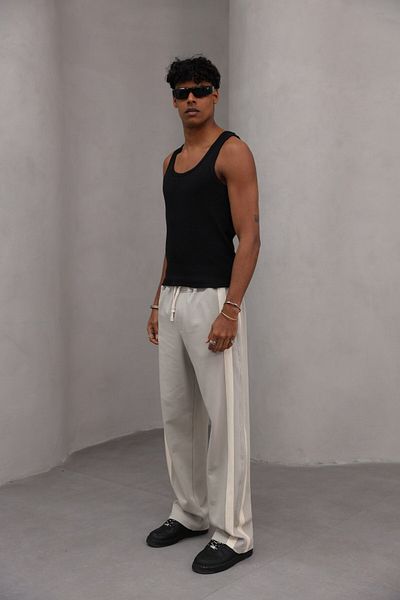The Champ Clothing بنطال رياضي رجالي كبير الحجم بتفاصيل مخططة
