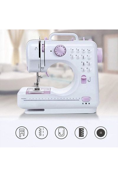 Depox Electric sewing machine, 12 types of stitches, integrated light, 28x12x26cm