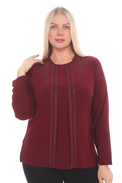 TRENDSE Set de 2 bluze cu detaliu de piatră elegant pentru mama