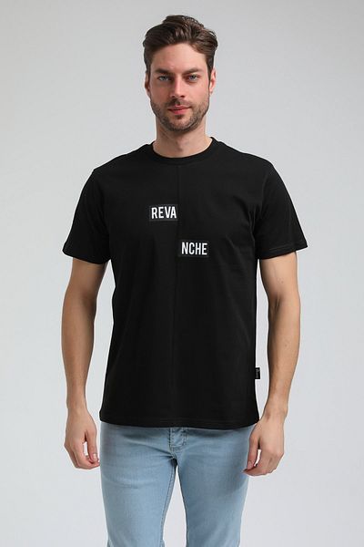 NEW WORLD POLO Crew Neck Black Slim Fit T-Shirt 23SSM20289