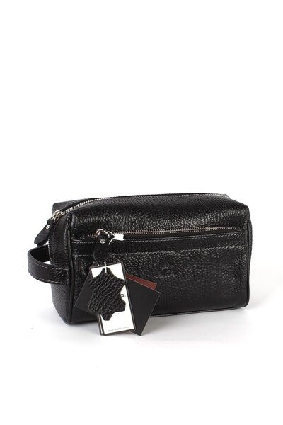 Aka Deri Sert Siyah El Çantası 202 60