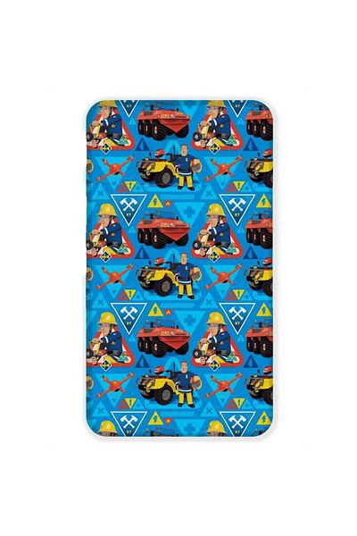 Fireman Sam Fitted sheet, with elastic edges, multicolor, 100% cotton, 90x200 cm, Fireman Sam