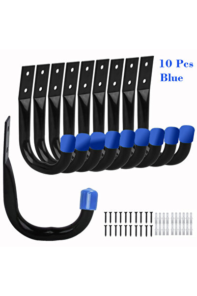 Choice Blue-10Pcs Pack of 6 Heavy-Duty Garage Hooks for Hanging, Large Garage...