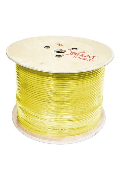 Erat DMP1ER2552IHBUU395 Cat6 U/UTP 23AWG 250 ميجا هرتز HFFR 500 متر كابل Cat6 نحاسي كامل أصفر