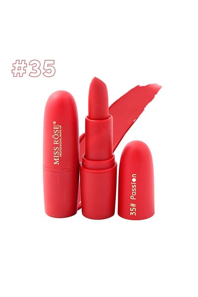 MISS ROSE 35 Passion Waterproof Durable Fine Texture Lipstick 10g