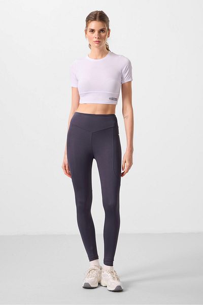 TOMMY LIFE Anthracite Standard Fit Flexible Performance Women's Leggings - 94666