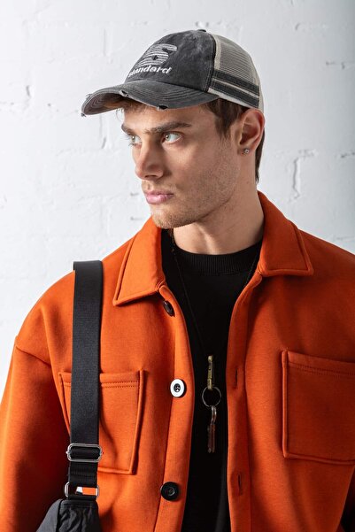 ablukaonline Ανδρικό άνετο μπουφάν Oversize Tile Color