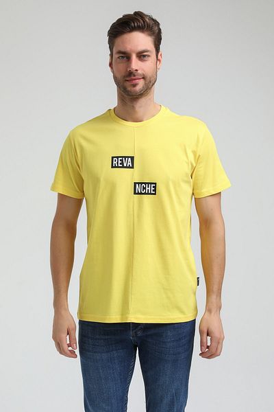 NEW WORLD POLO Crew Neck Yellow Slim Fit T-Shirt 23Ssm20289