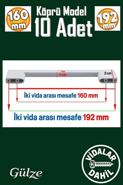 GÜLZE HOME 160-192mm MÂNERE DE MOBILIERA MODEL POD - BUCĂTĂRIE, SERTAR, MÂNERE DE DULAP (10 BUC.)