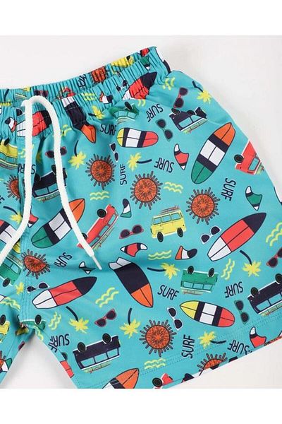 Lio20 Costum de baie pentru băiat cu model multicolor