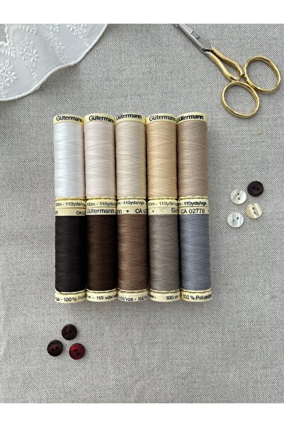goblenkanaviçe Gutermann Dikiş İpliği Açık Tonlar 10'lu Set