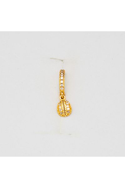 Piercing by Sever Coffee Bean Dangle Ring Surgical Steel Piercing. Gold Color, Stone, Targus Helix Conch Flat