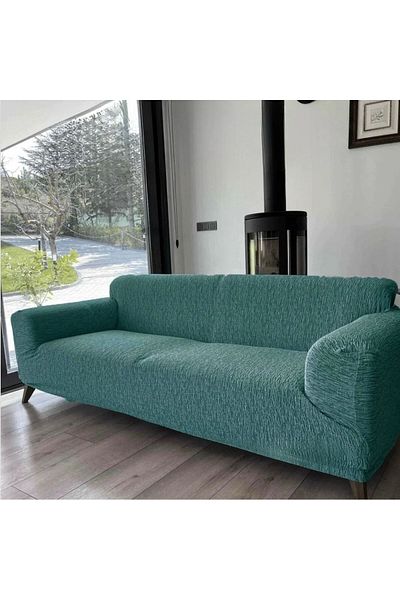 ARTUÇ Canapea cu scaun din scoarță de copac Jacquard husă de canapea extensibilă fără fustă 3 locuri