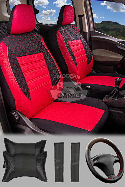 Modern Garaj Mitsubishi Lancer Compatible Embossed Car Seat Logo Case Set