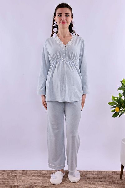 ByLohusa Set de pijamale de maternitate Effortt Blue Byl 230522