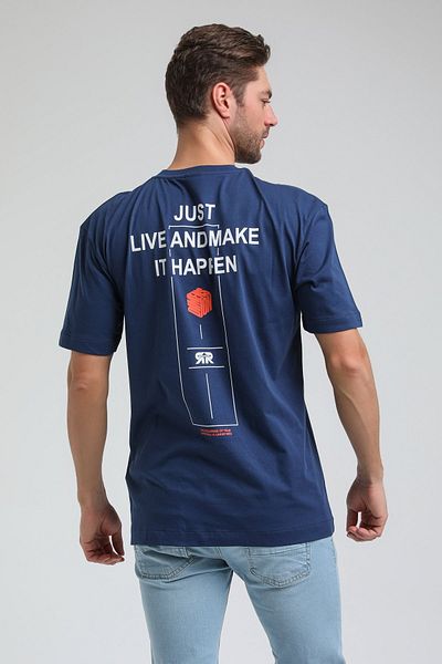 NEW WORLD POLO Crew Neck Indigo Slim Fit T-Shirt 23SSM20335