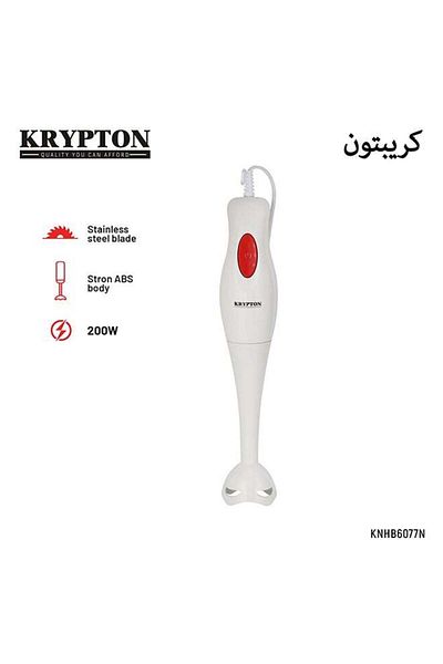 KRYPTON خلاط يدوي - هيكل ABS مع شفرات قوية، قضيب قابل للفصل، مثالي للمشروبات المخفوقة والعصائر والخلط