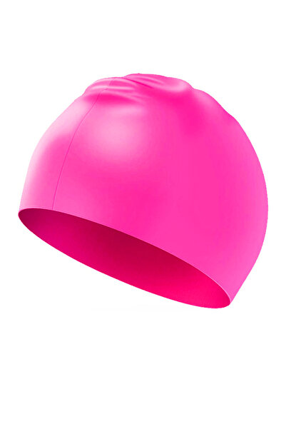 Generic قبعة سباحة عالية المرونة من السيليكون للجنسين مع غطاء رأس وغطاء رأس مقاوم للماء