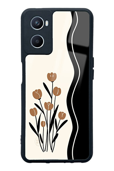 Spoyi Oppo A96 Çiçek Motif Tasarımlı Glossy Telefon Kılıfı