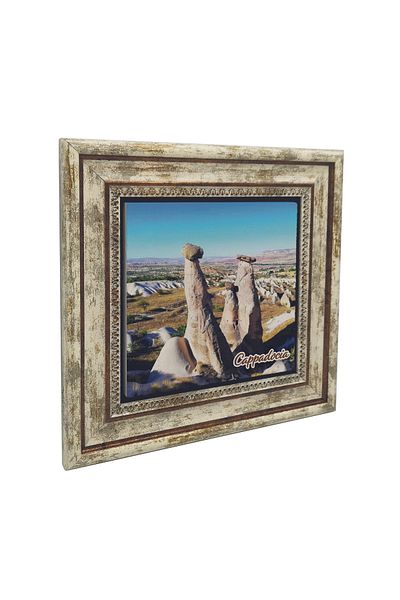 Sadrazam Cappadocia Ürgüp Fairy Chimneys (Three Beauties) - Printed Natural Stone Painting (25 X 25 Krt-158)