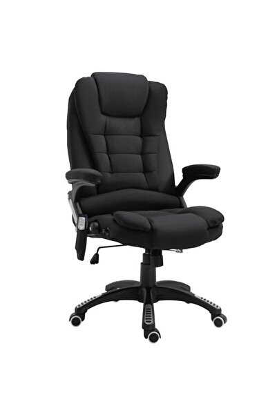 ART Καρέκλα γραφείου με μασάζ και θέρμανση, περιστρεφόμενη, ύφασμα, μαύρη, μέ...
