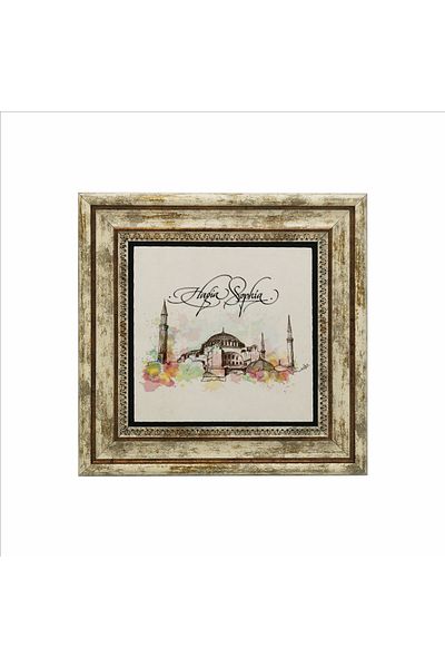 Sadrazam Tablou din piatră naturală imprimată Moscheea Hagia Sofia (25 X 25 KRT-5)