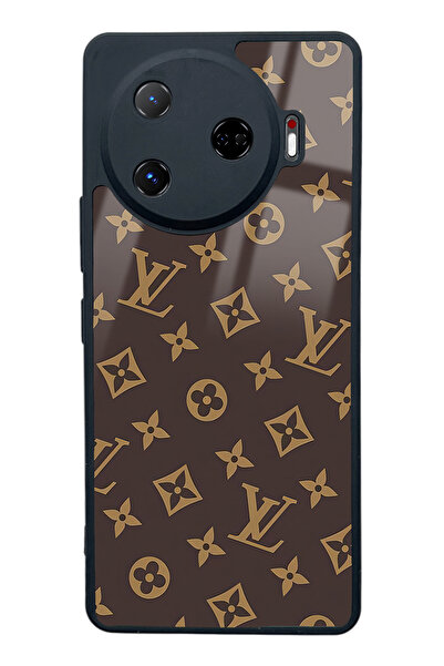 Spoyi Tecno Camon 30 Pro Kahverengi LV Tasarımlı Glossy Telefon Kılıfı