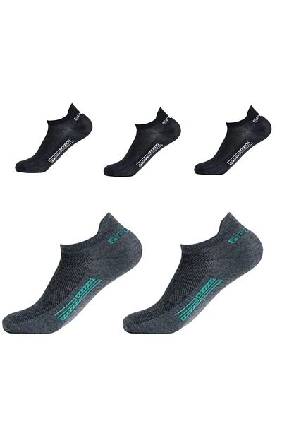 delis Set 5 perechi de sosete pentru barbati, Negru/Gri, marime universala 40-45