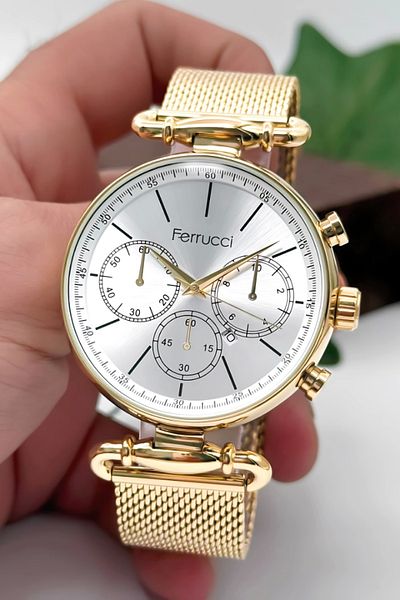 Ferrucci Men's Wristwatch Steel Mesh Strap
