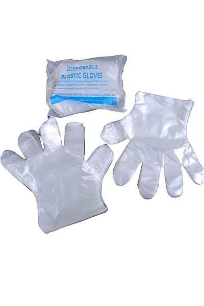 MAYCARE Disposable Clear Plastic Gloves, 70 Pieces