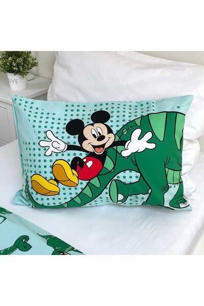 Mickey Mouse Set 2 piese lenjerie de pat, Husa pilota, 100x135 cm, husa perna, 40x60 cm, Multicolor, Mickey Mouse