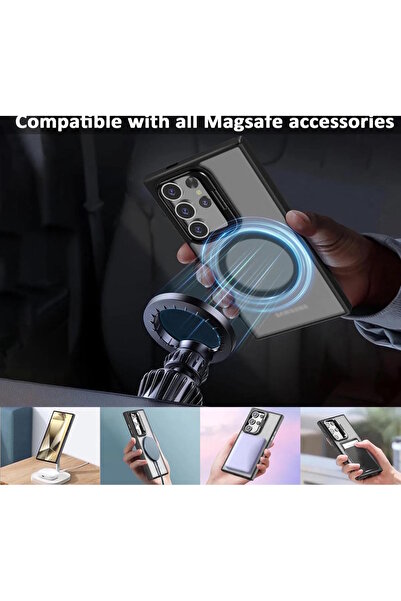 m.tk moveteck Samsung Galaxy S25 Ultra Case with Stand Matte Magsafe Sensitive Button Metal Key Camera Lens Gift