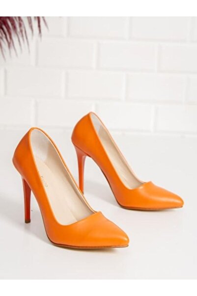 Pembe Potin Women's Orange Stiletto Heeled Shoes