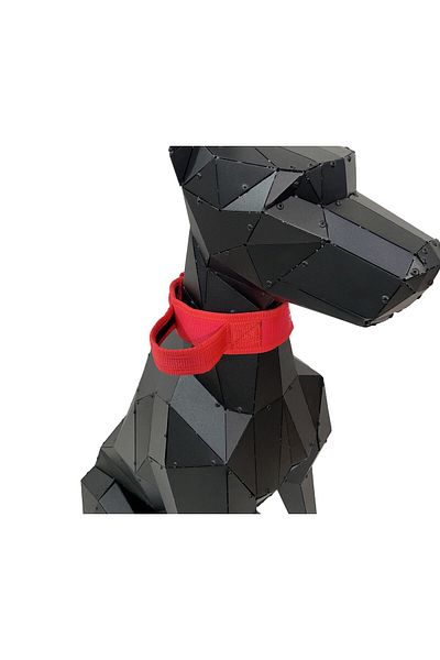 Tasma Market Soft Textured Column Dog Collar with Red Handles Dog Tactical Neck Collar