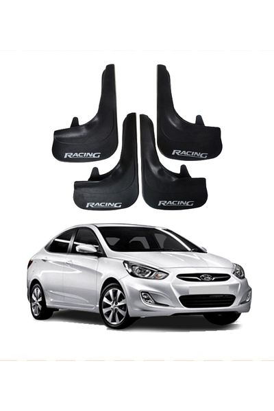 SONİKON LİNE Hyundai Accent Blue Compatible Racing Written 4-Piece Dust Cover Mudguard Mudguard Modified
