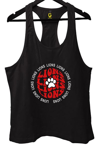 TOP GLORY Lions Black Gym Fitness Tank Top Athlete Tank Top