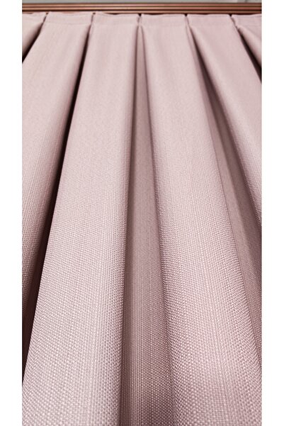 Yuka Λινάρι με υφή σε σκόνη Πίνακας φόντου Κουρτίνα πολυτελείας βαριάς βάρους ΜΟΝΟ ΦΥΛΟ 1/3 Σφιχτά πλισέ μονόχρωμο