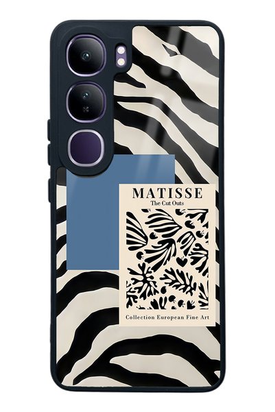 Spoyi Vivo V40 Lite Glossy Phone Case with Zebra Matısse Design