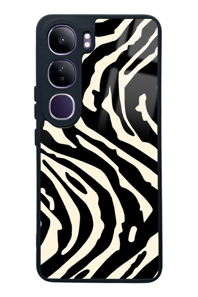 Spoyi Vivo V40 Lite Zebra Tasarımlı Glossy Telefon Kılıfı