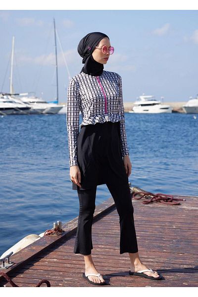 Mayovera Hijab Swimsuit - Gingham Parachute Suit