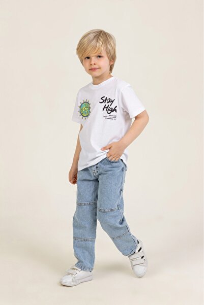 DMB BOYS & GIRLS Джинси з високою талією, прямими штанинами, регульованою тал...