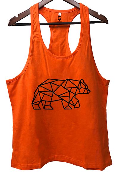 TOP GLORY Bears Orange Gym Fitness Tank Top Sports Athlete