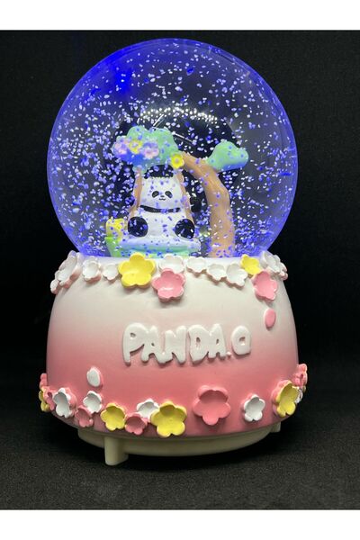 nesever store Panda Işıklı Müzikli Otomatik Kar Püskürtmeli Mega Boy Kar Küre...