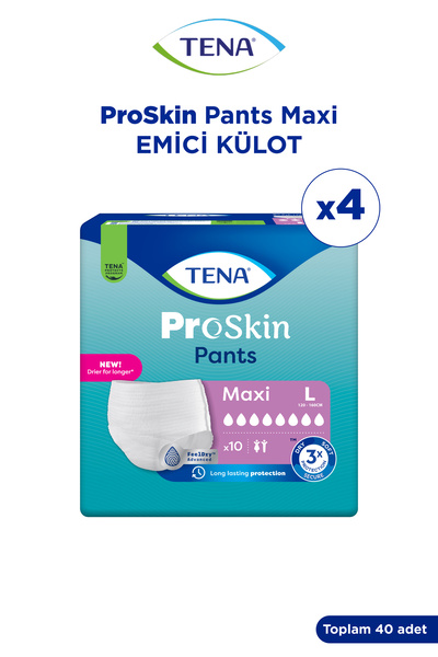 TENA ProSkin Pants Maxi Emici Külot 8 Damla L - 10'lu 4 Paket (40 Adet)